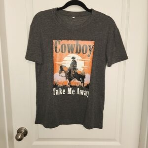 "Cowboy Take Me Away" Small, Grey, Soft t-shirt